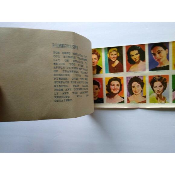 1950s Transfer Picture Book Decal James Dean John Wayne Rock Hudson Gable Curtis - Picture 8 of 11